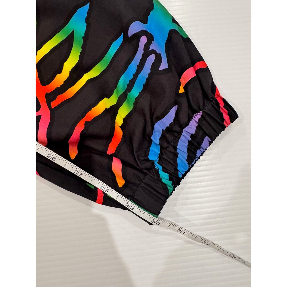 STAYCOOLNYC Electric Beach Rainbow Windbreaker Jogger Pant Black Small Festival - Picture 15 of 16